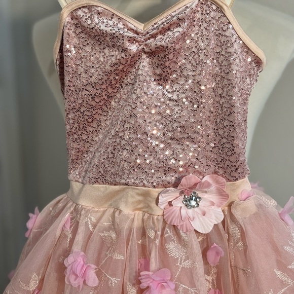 Weissman Pink and Cream Formal Kids Dress - Picture 3 of 12
